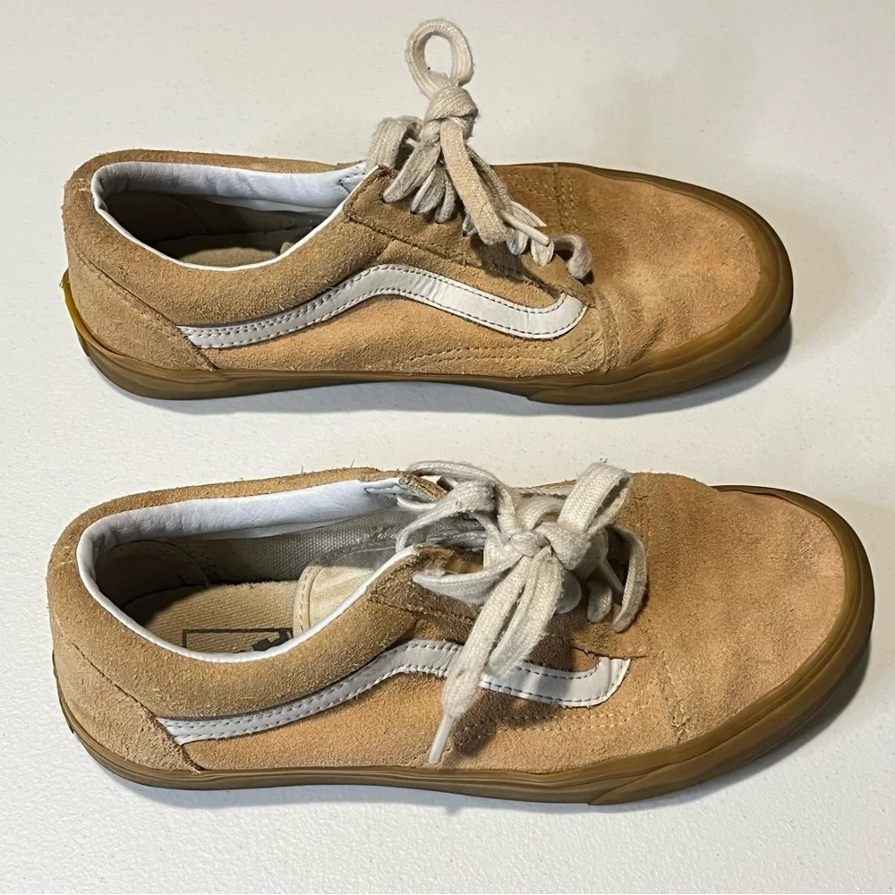 Vans Old Skool Low-Top Skate Shoes Tan Suede Size 8